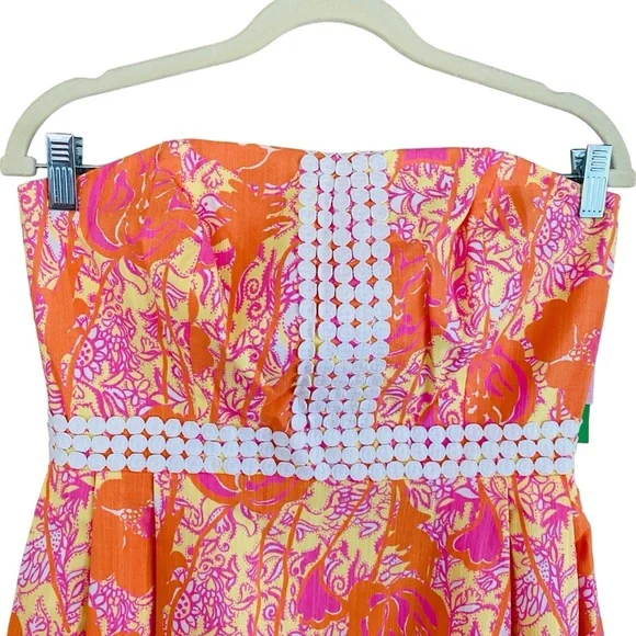Lilly Pulitzer NWT #84466 Colorful Floral Strapless Regency Bubble Dress Size 6